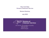 New York State Division of Veterans' Services Directory