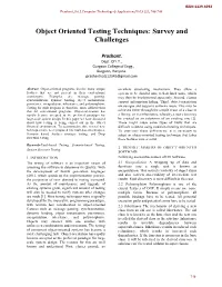 Object Oriented Testing Techniques: Survey and Challenges