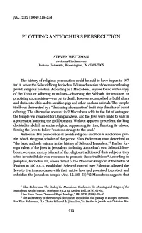 Plotting Antiochus's Persecution