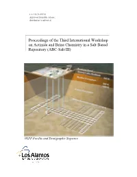 Proceedings of the Third International Workshop on Actinide and Brine Chemistry in a Salt-Based Repository (ABC-Salt III)