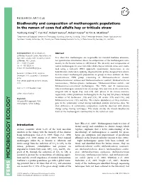 Biodiversity and Composition of Methanogenic Populations in The