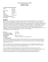 Central Michigan University Global Campus Course Syllabus
