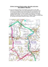Chilterns Cycleway Off-Road Sections; Alternative Road Routes (Last Updated 3Rd May 2013)
