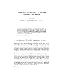 Classification of Knowledge Organization Systems with Wikidata