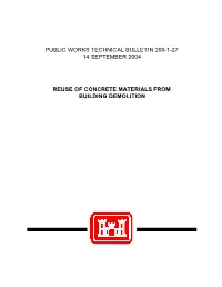 PWTB 200-1-27 Reuse of Concrete Materials from Building Demolition