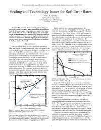 Scaling and Technology Issues for Soft Error Rates Allan