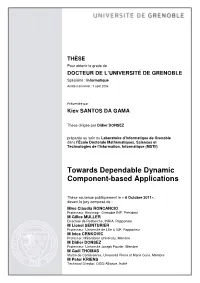 Towards Dependable Dynamic Component-Based Applications