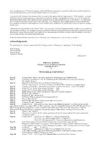 99 Years and Counting Errata and Addenda