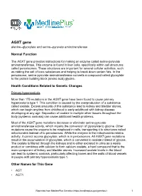 AGXT Gene Alanine--Glyoxylate and Serine--Pyruvate Aminotransferase