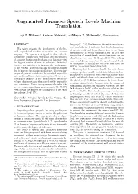 Augmented Javanese Speech Levels Machine Translation 45