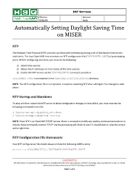 Automatically Setting Daylight Saving Time on MISER