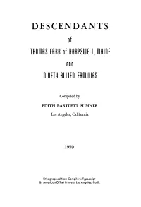 DESCENDANTS of Thoffifls Fflrr of Hff Rpslllf Ll, Ffiff Inf An~ Nlnf TY Fllllf Dfff Ffilllf S