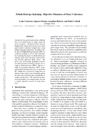 Fabula Entropy Indexing: Objective Measures of Story Coherence