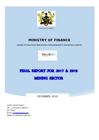 FINAL REPORT for 2017 & 2018 Mining SECTOR