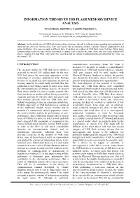 Information Theory in Usb Flash Memory Device Analysis
