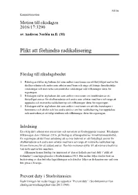 Plikt Att Förhindra Radikalisering