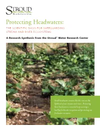 Protecting Headwaters: the SCIENTIFIC BASIS for SAFEGUARDING STREAM and RIVER ECOSYSTEMS