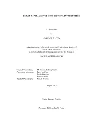 Under Water: a Novel with Critical Introduction