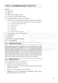 UNIT 11 GENDER-BASED VIOLENCE Gendered Based Violence