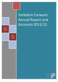 Yorkshire Forward Annual Report and Accounts 2011/12 HC 319, Session