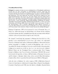 1 Uttarakhand Biotech Policy Prologue:It Is Strongly Felt That The