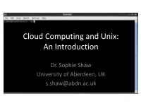 Cloud Computing and Unix: an Introduction