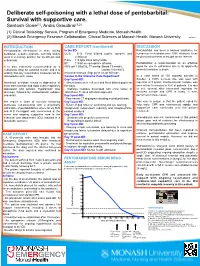 Deliberate Self-Poisoning with a Lethal Dose of Pentobarbital: Survival with Supportive Care