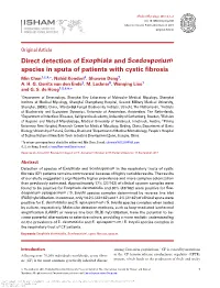 Direct Detection of Exophiala and Scedosporium Species in Sputa of Patients with Cystic ﬁbrosis Min Chen1,2,3,∗, Nahid Kondori4, Shuwen Deng7, A