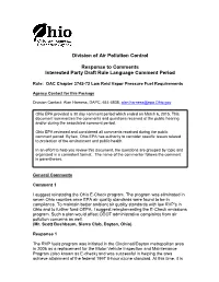 Division of Air Pollution Control Response to Comments Interested