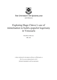 Exploring Hugo Chávez's Use of Mimetisation to Build a Populist