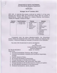 Geographical Boundaries of District Srinagar
