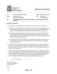 George Massey Tunnel Replacement Project- Key Highway Infrastructure Features