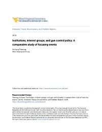 Institutions, Interest Groups, and Gun Control Policy: a Comparative Study of Focusing Events