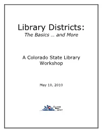 Library Districts: the Basics … and More