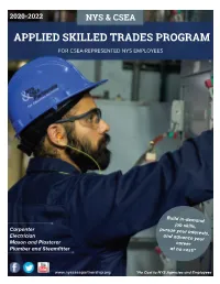 2020-2022 Nys & Csea Applied Skilled Trades Program for Csea-Represented Nys Employees