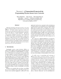 A Transactional Framework for Programming Wireless Sensor/Actor Networks