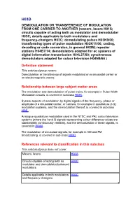 Demodulation Or Transference Of