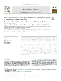 Effects of Cold Recovery Technology on the Microbial Drinking Water Quality