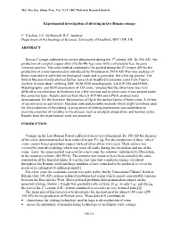 Experimental Investigation of Silvering in Late Roman Coinage