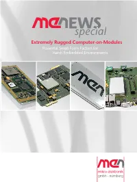 Extremely Rugged Computer-On-Modules Powerful Small Form Factors for Harsh Embedded Environments Computer-On-Modules Powerpc-Based Esmexpress® Modules