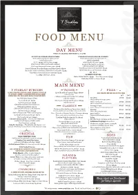 Food Menu Day Menu Only Available Between 12 & 5Pm
