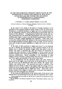 On the Proliferative Changes Taking Place in The
