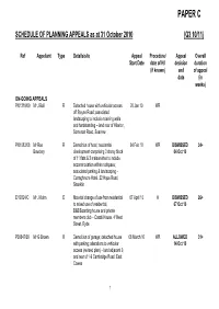 SCHEDULE of PLANNING APPEALS As at 30 December 2008
