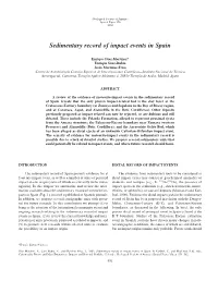 Sedimentary Record of Impact Events in Spain