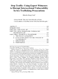 Using Expert Witness to Disrupt Intersectional Vulnerability in Sex