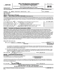 2015 Form 990 Or 990‐EZ