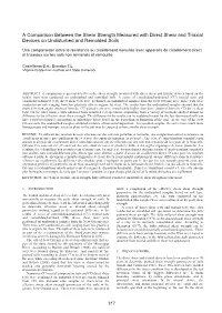 A Comparison Between the Shear Strength Measured with Direct Shear and Triaxial Devices on Undisturbed and Remolded Soils
