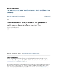 Criteria Determination for Implementation and Operation of a Maritime Sensor-Based Surveillance System in Peru