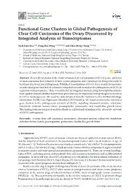Functional Gene Clusters in Global Pathogenesis of Clear Cell Carcinoma of the Ovary Discovered by Integrated Analysis of Transcriptomes
