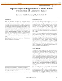 Laparoscopic Management of a Small Bowel Obstruction of Unknown Cause